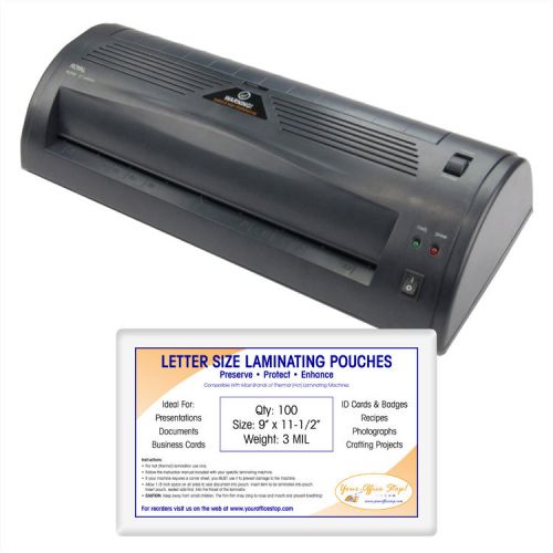 Royal pl-2112 hot 12&#034; wide laminating machine bundle with 100 laminator pouches for sale
