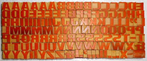 122 piece unique vintage letterpres wood wooden type printing blocks unused m297 for sale