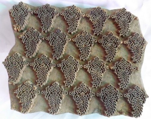 Antique Big Hand Carved Flower Design Wooden Printing Block / Cut Collectible