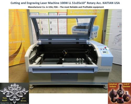 Cutting &amp; engraving laser machine kaitian 100wrc 51x35x10 in 2 wtables &amp; rotary for sale
