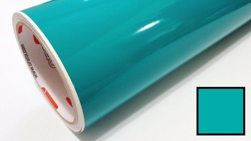 Turquoise vinyl wrap graphics sticker sheet film roll overlay craft &amp; cut 24&#034; for sale