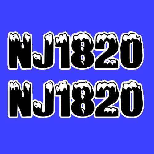 Snowmobile Registration Numbers &amp; Outline Snow Font Vinyl Outdoor