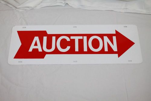 Metal Double Sided AUCTION Real Estate Sign 6&#034; X 18&#034;