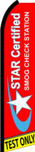 STAR CERTIFIED  SMOG STATION Swooper Flag Tall Feather Bow Swooper Banner Sign