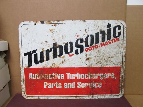 Vintage Steel Turbosonic Roto-Master Business Service Advertisement Sign 24x18