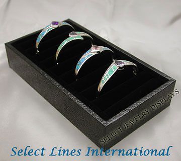 Black velvet bangle bracelet slot tray jewelry display for sale