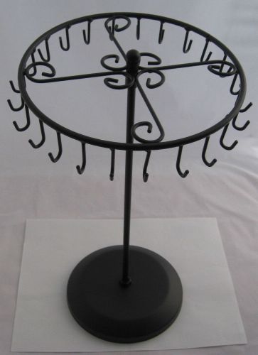 BLACK ROTATING  NECKLACE DISPLAY HOLDER JEWELRY STAND ORGANIZER METAL