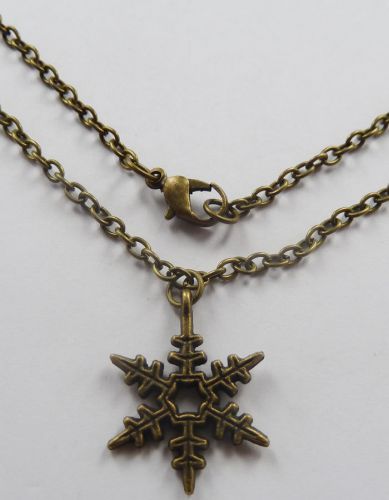 Lots of 10pcs bronze plated snowflake Costume Necklaces pendant 624mm