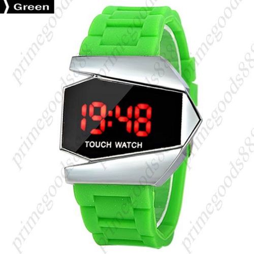 Sport Touch Screen Digital LED Wrist Wristwatch Silicone Band Sports in Green