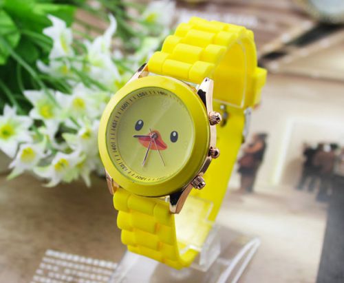 Rubber Duck Ducky Bird Analog Quartz Wrist Wristwatch Lady Ladies Women&#039;s Yellow