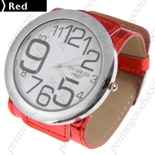 PU Leather Strap Quartz Wrist Free Shipping Wristwatch Women&#039;s Red