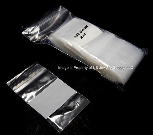 2000 zip lock 2&#034; x 2&#034; 2 mil white block resealable bags crafts jewelry coins for sale