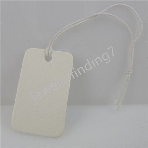 200PCS Blank Paper Price Tags Label Hanging Elastic String Handmade Findings