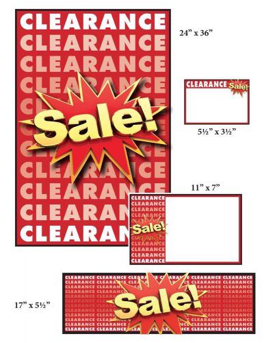 Clearance Sale Sign Kit, 108 Pieces: Window Signs/Posters, Pricing Signs, Banner