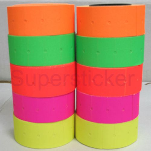 5 colors 2 Rolls X 500 Tags labels Refill for Price Gun