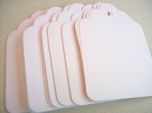 Set of 25 Large Scallop Tags, 3.5x4.5 inch, product tag, label, gift, favor