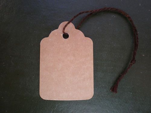 50 Kraft Tags with Brown String Size 8 - 1-3/4 x 2-7/8