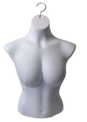 Big Bust White Mannequin Female Torso Body Form Women Display Hanging Clothing