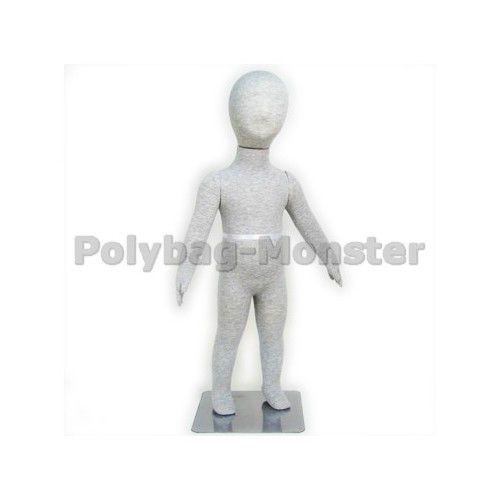 Gray Retail Display Smooth Fabric Mannequin Children Dress Form 75cm #P1