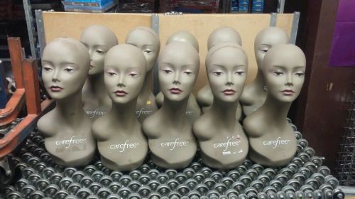 Lot of 10 Carefree Mannequin Heads for displaying High Quality