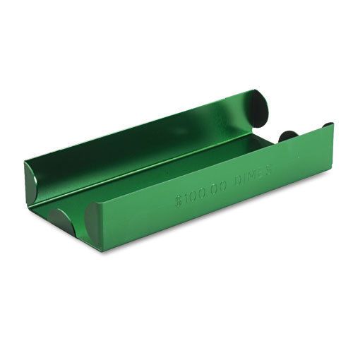MMF Rolled Coin Aluminum Tray w/Denomination &amp; Quantity Etched on Side, Green