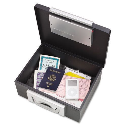 Electronic Cash Box, 12-7/8 x 10-1/8 x 5, Combination Lock, Black. Sold as Each