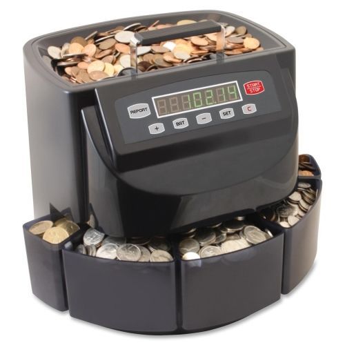 MMF Coin Sorter Wrapper Counter - 2000 Coin Capacity - Black