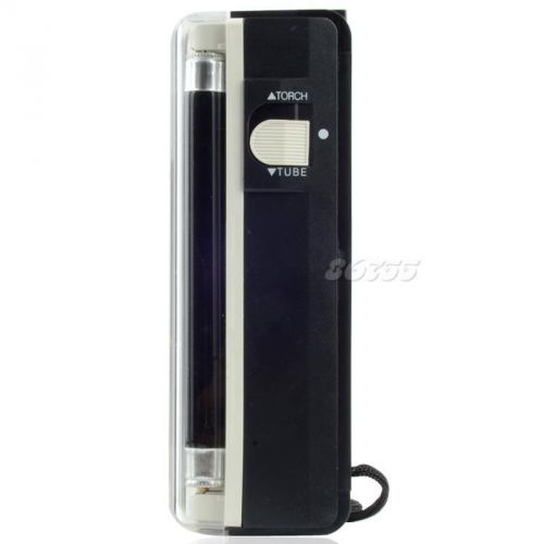 Black Mini 2in1 Handheld Torch Portable UV Light Money Detector Lamp Pen SHPG