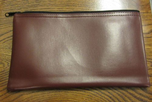 1 BURGUNDY  ZIPPER BANK BAG MONEY JEWELRY POUCH COIN CURRENCY WALLET COUPONS