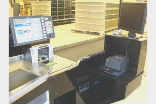WARDS POS Checkout Lane with Conveyor NCR  RealScan 78 Full-Size Scanner/Scale,