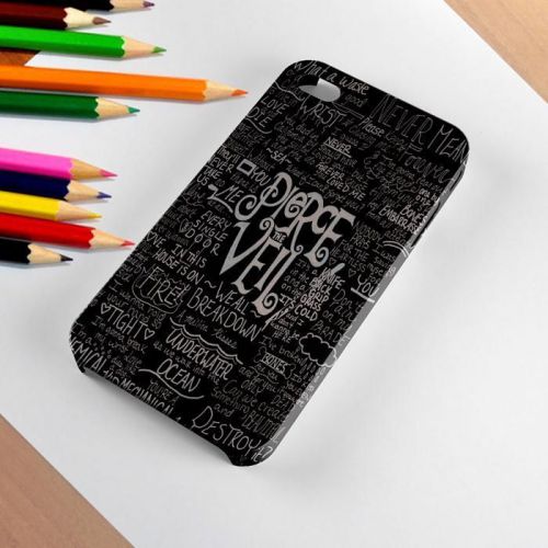 Pierce The Veil Black Collage Lyric Band A109 New iPhone and Samsung Galaxy Case