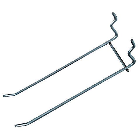 6&#034; galvanized double peg hooks for 1/8&#034; &amp; 1/4&#034; peg board (pack of 2) for sale
