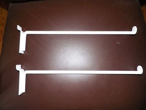 Slatwall fixture lot of 10 white  metal clothes hanger 14 1/2&#034; long for sale