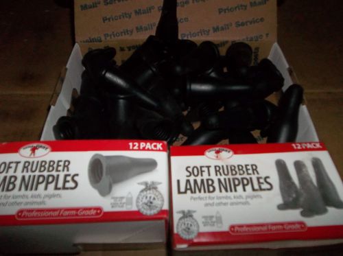 24 soft rubber nipple -lamb - goat - piglets - designed to fit soda pop bottles