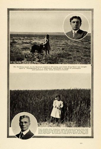 1914 Print Northrup Ranch Shoshone Project Wyoming Wheat Crop Agricultural PM3