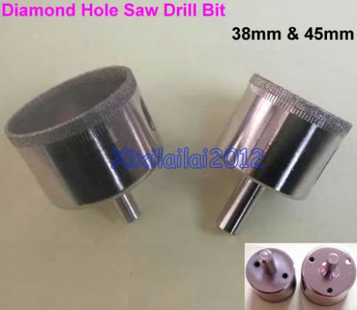 2pcs diamond tool drill bit ceramic tile glass hole saw set 1 1/2 &amp; 1 3/4 inch for sale