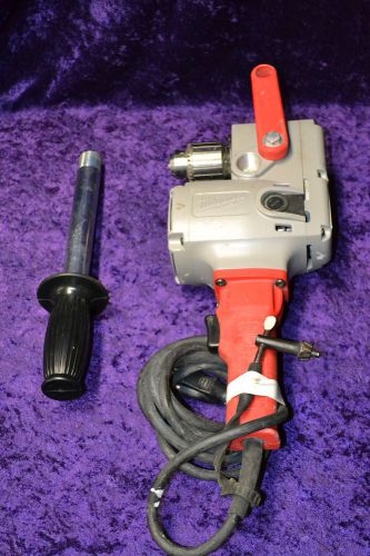 MILWAUKEE 1675-1 HOLEHAWG 1/2&#034; 120V STUD &amp; JOIST DRILL W/ CHUCK KEY &amp; HANDLE