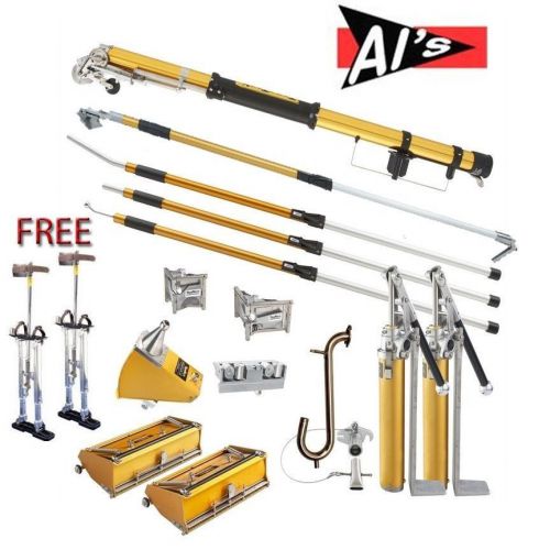TapeTech Extendable Full Drywall Tool Set with 2 Pumps  ** FREE STILTS**NEW
