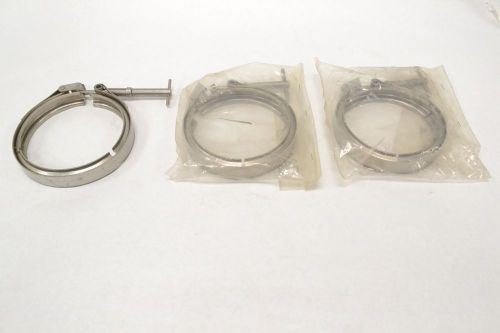 LOT 3 NEW TRI CLOVER VC147611-612-T STAINLESS ADJUSTABLE CLAMP SIZE 5IN B267358