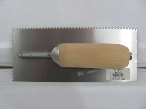 NEW Kraft Tools TL359 1/4 &#034; X 3/16 &#034; Notch Trowel For Concrete With Wood Handle