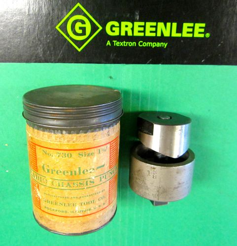 GREENLEE RADIO CHASSIS PUNCH 1-3/8&#034; W/ VINTAGE CASE,NEVER USED ,FAST SHIP!