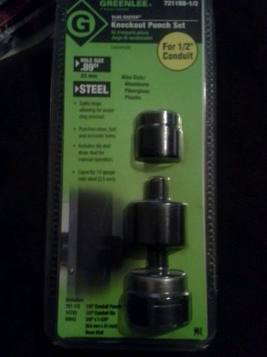 New!! Greenlee 7211BB-1/2 Slug-Buster Knockout Punch Unit for 1/2&#034; Conduit