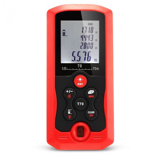 70M/229ft/2756in Digital Laser Distance Meter Range Finder Measure Measurer
