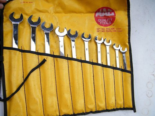 Mac tools 10pc metric chrome lg combination wrench set for sale