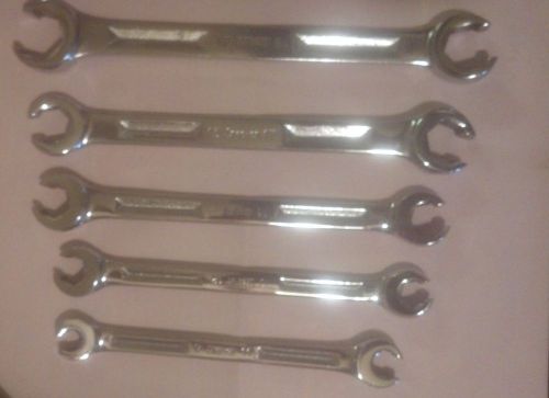 Tools set of 5 Snap On open end line wrenches Metric