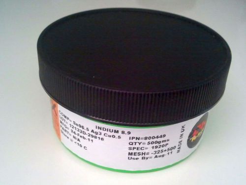INDIUM 8.9 Solder Paste Tin Sn96.5 Ag3 Cu0.5 Pb Lead Free Ointment 500g JAR 1LB