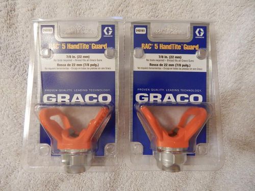 2 NEW IN PACKS OEM GRACO AIRLESS RAC 5 HANDTITE SPRAY TIP GUARDS 7/8&#034; NO.243161