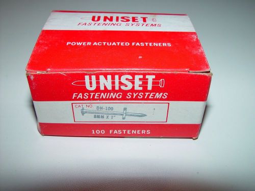 New Box of 100 Uniset Fastening Systems Power Actuated Fasteners DH-100 8mm x 1&#034;