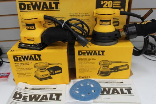 DeWalt combination DW411 Palm Grip and DW421 Orbital sanders Kit DW410