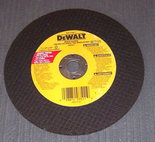 Dewalt dw3511 7-inch x 1/8-inch metal cutting abrasive blade for sale